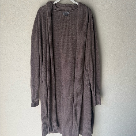 Barefoot Dreams CozyChic Lite Cardigan 1X Taupe Mocha Brown Gray QVXCL1070 - Picture 10 of 10